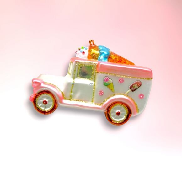 Ice Cream Truck Ornaments Set of 2 Christmas Decor *SHIPS WITHIN 10 DAYS* NEW 2024