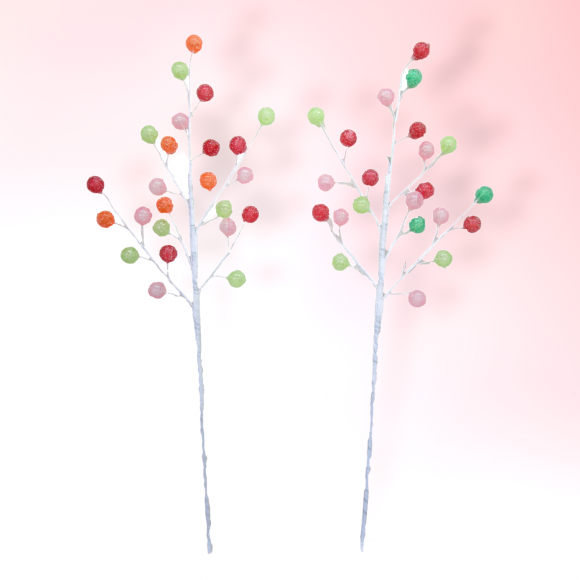 Set of 2 Candy Gumdrop Pick Christmas Decor