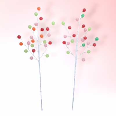 Set of 2 Candy Gumdrop Pick Christmas Decor