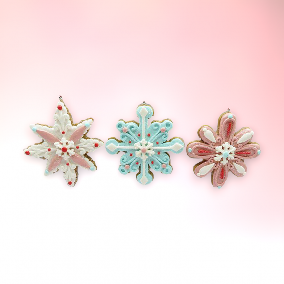 Set of 6 Candy Snowflake Ornaments Christmas Decor *SHIPS WITHIN 15 DAYS*