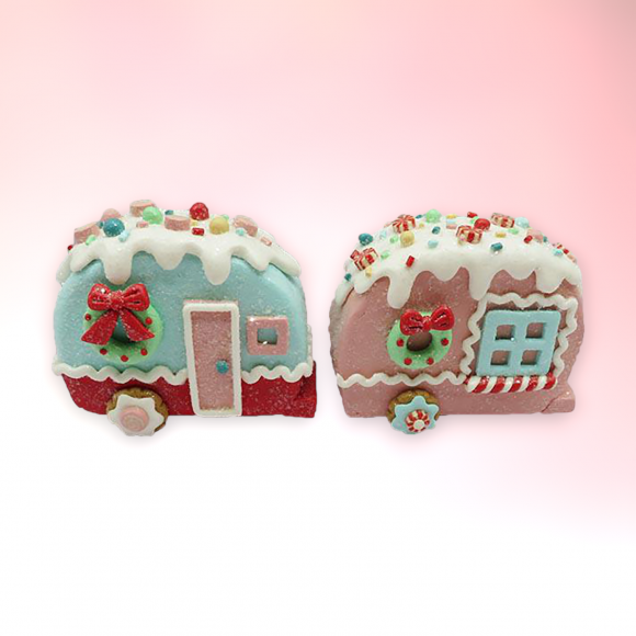 Set of 2 Candy Trailor Ornaments Christmas Decor *SHIPS WITHIN 15 DAYS*