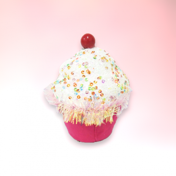 Small Pink Cupcake Christmas Decor *SHIPS WITHIN 15 DAYS*