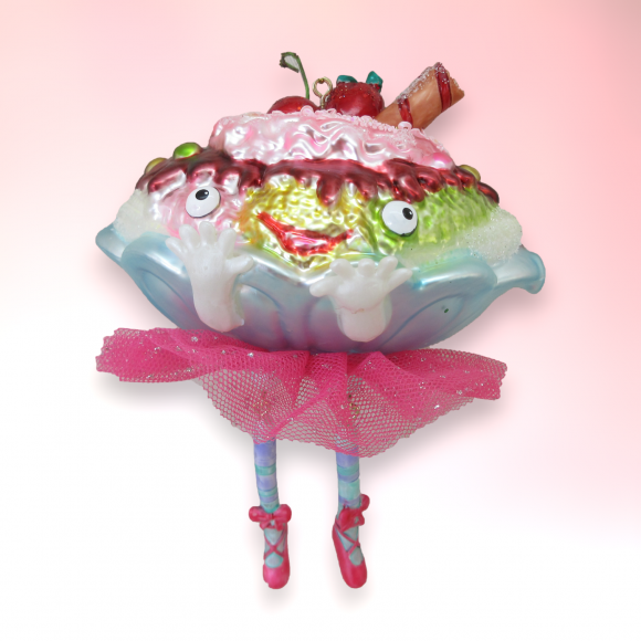 Miss Sundae With  Legs Ornaments Set Of 2 Christmas Decor *SHIPS WITHIN 15 DAYS*