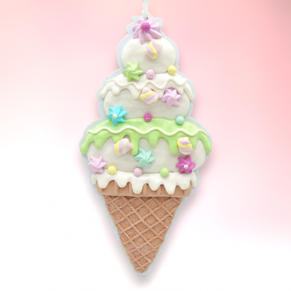 12&quot; Ice Cream Cone Ornaments Set Of 2 Christmas Decor *SHIPS WITHIN 15 DAYS*