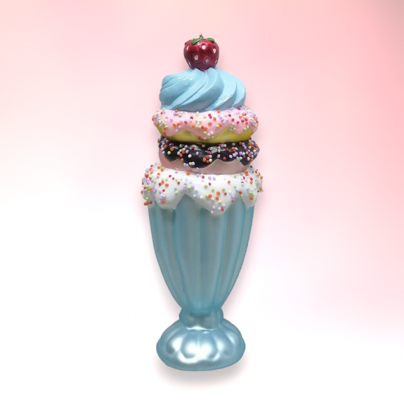Retro Blue Ice Cream Sundae Ornament Christmas Decor *SHIPS WITHIN 15 DAYS*