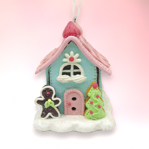 3in LED Cookie House Ornament Christmas Decor *SHIPS WITHIN 15 DAYS*
