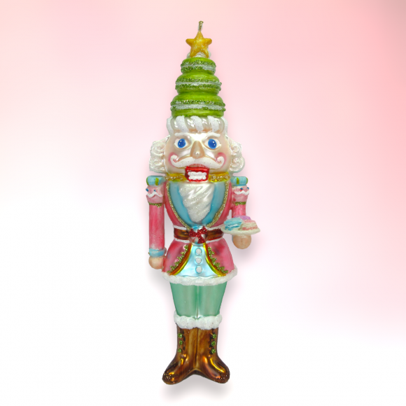 Nutcracker With Macaron Ornaments Set Of 2 Christmas Decor *SHIPS WITHIN 15 DAYS*