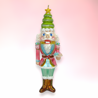 Nutcracker With Macaron Ornaments Set Of 2 Christmas Decor *SHIPS WITHIN 15 DAYS*