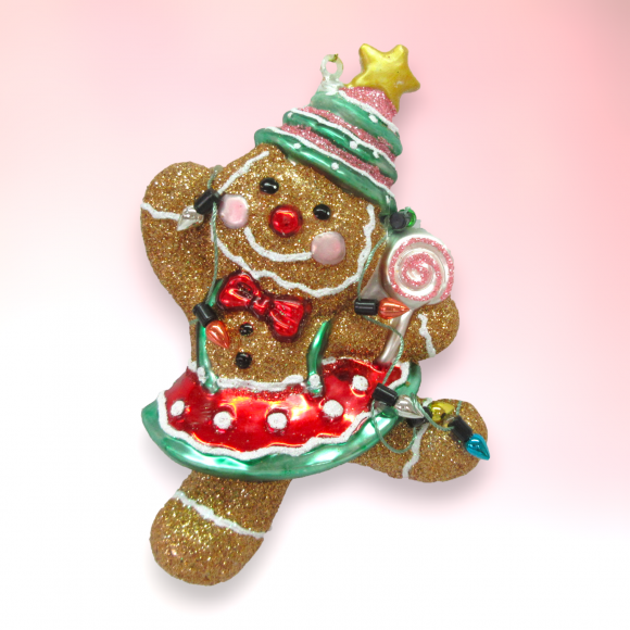 Gingerbread Girl With Cake Ornaments Set Of 2 Christmas Decor *SHIPS WITHIN 15 DAYS*