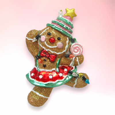 Gingerbread Girl With Cake Ornaments Set Of 2 Christmas Decor *SHIPS WITHIN 15 DAYS*