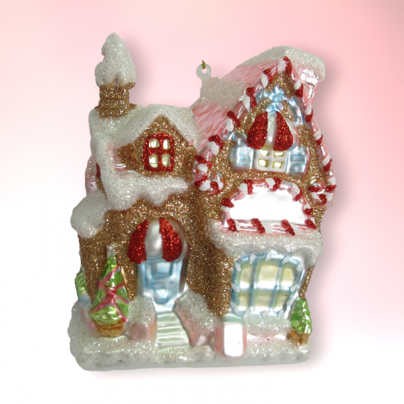 Gingerbread House Ornaments Set Of 2 Christmas Decor *SHIPS WITHIN 15 DAYS*