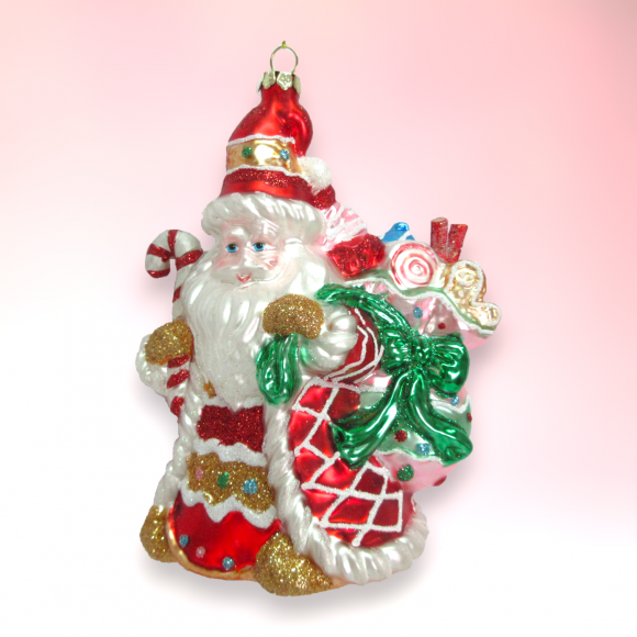 Gingerbread Santa Ornaments Set Of 2 Christmas Decor *SHIPS WITHIN 15 DAYS*
