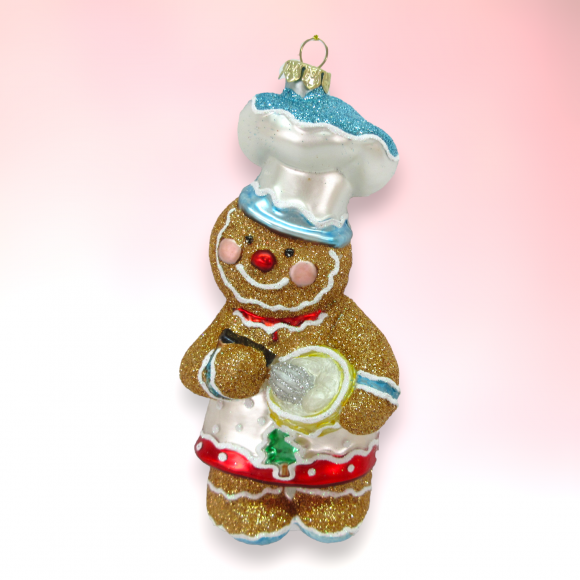 Gingerbread Boy With Bowl Ornaments Set Of 2 Christmas Decor *SHIPS WITHIN 15 DAYS*