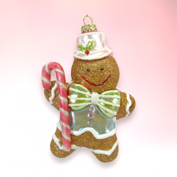 Blue Gingerbread Boy Ornaments Set Of 2 Christmas Decor *SHIPS WITHIN 15 DAYS*