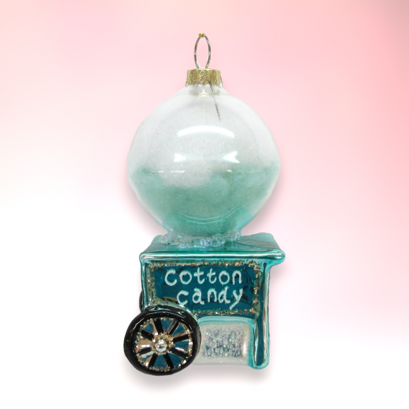Teal Cotton Candy Cart Ornaments Sets Of 2 Christmas Decor *SHIPS WITHIN 15 DAYS*