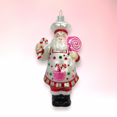 Candy Santa With Lollipop Ornaments Set Of 2 Christmas Decor *SHIPS WITHIN 15 DAYS*
