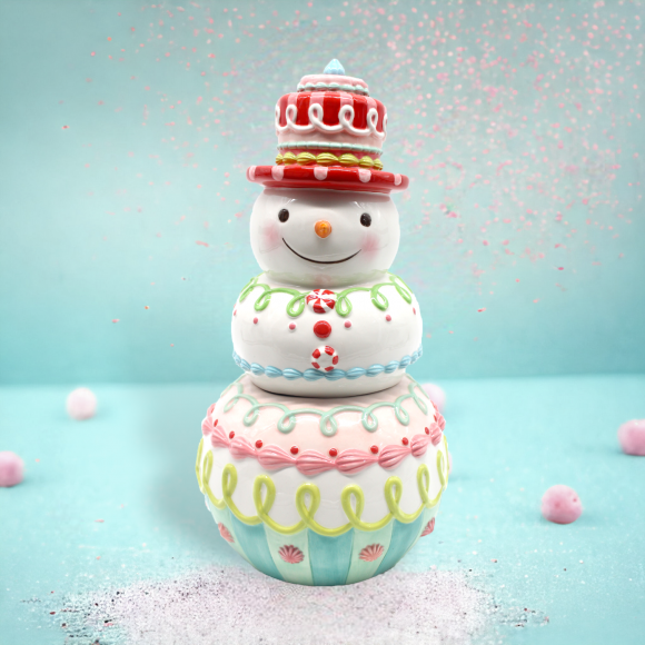 Snowman Candy Cookie Jar Christmas Decor *SHIPS WITHIN 15 DAYS*