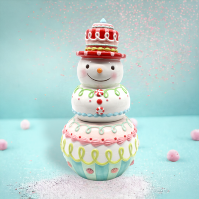 Snowman Candy Cookie Jar Christmas Decor *SHIPS WITHIN 10 DAYS*