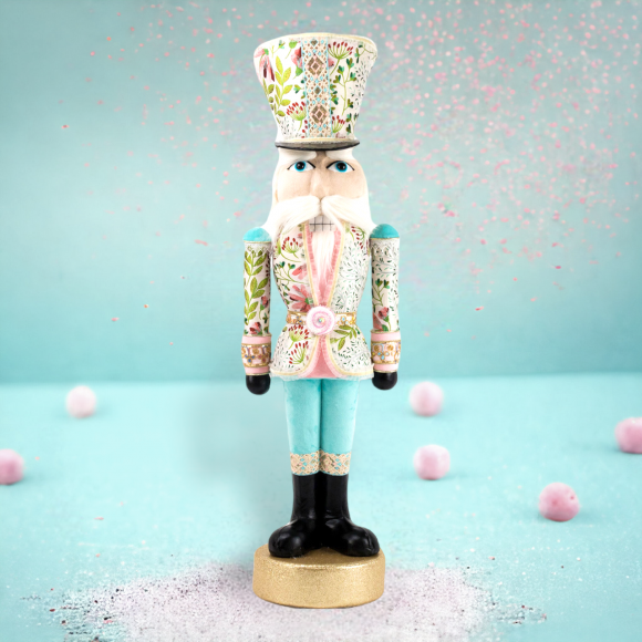 40&quot; Teal Pattern Nutcracker Christmas Decor *SHIPS WITHIN 15 DAYS*