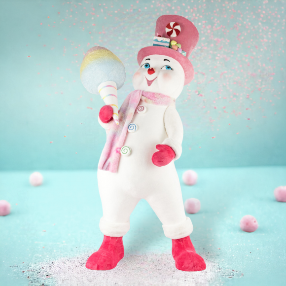 44&quot; Candy Snowman with Cotton Candy Christmas Decor *SHIPS WITHIN 15 DAYS*