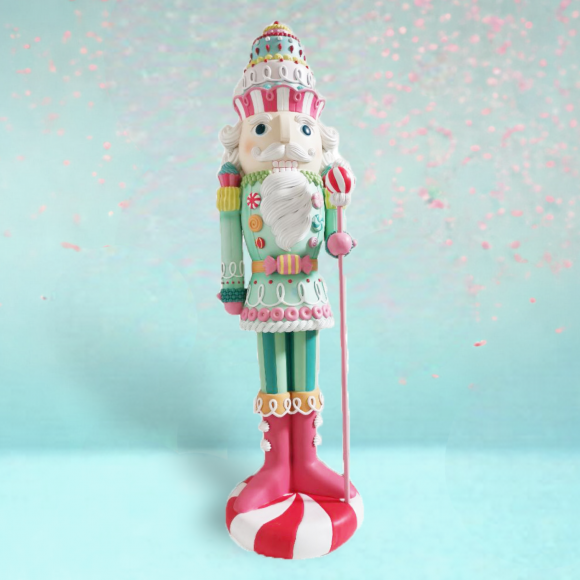 5 FT Candy Nutcracker with Staff Display Christmas Decor *SHIPS WITHIN 15 DAYS*