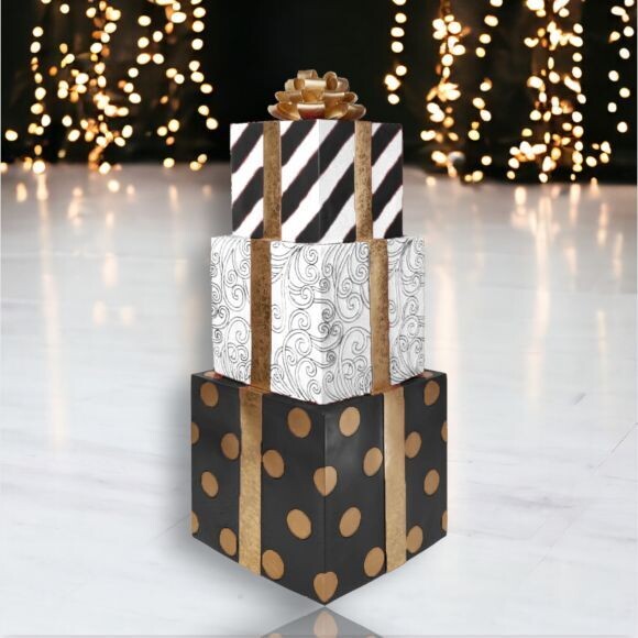 51in Deco Stacked Gift Boxes Christmas Decor *SHIPS WITHIN 10 DAYS* NEW 2024