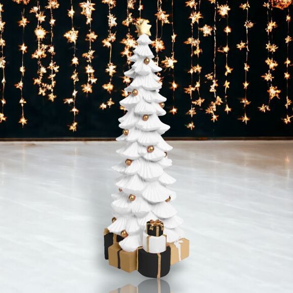 20.5in Deco White Tree with Presents Christmas Decor *SHIPS WITHIN 10 DAYS* NEW 2024