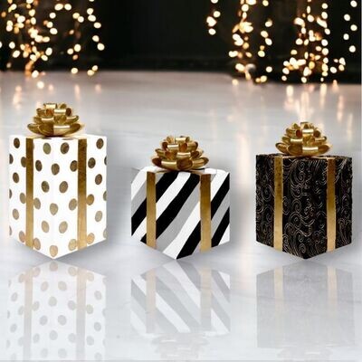 Set of 3 Deco Gift Boxes Christmas Decor *SHIPS WITHIN 10 DAYS* NEW 2024