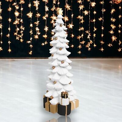 20.5in Deco White Tree with Presents Christmas Decor *SHIPS WITHIN 10 DAYS* NEW 2024
