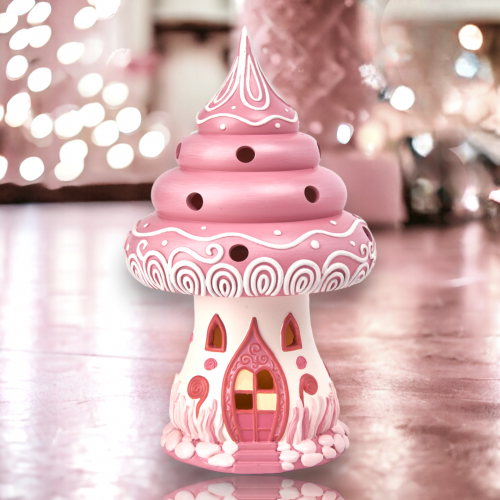 9in LED Pink Candy House Christmas Decor *SHIPS WITHIN 10 DAYS* NEW 2024