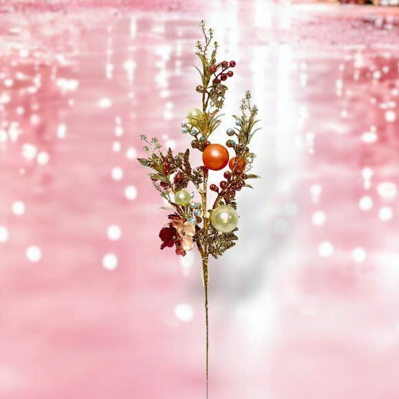 28&quot; Pink Gold Pick Set Of 2 Christmas Decor *SHIPS WITHIN 10 DAYS*