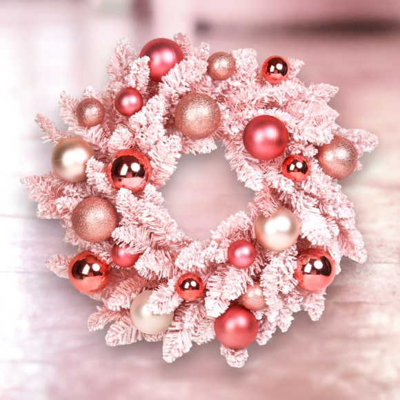 Pink Multi Wreath Christmas Decor *SHIPS WITHIN 10 DAYS* NEW 2024