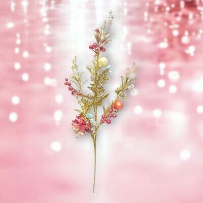 24in Pink Gold Swag Pick Set Of 2 Christmas Decor *SHIPS WITHIN 10 DAYS* NEW 2024
