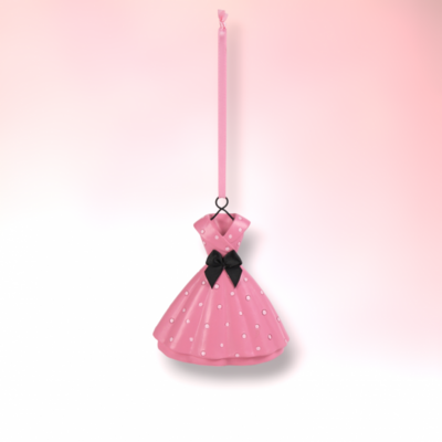 Bright Pink Party Dress Ornament Christmas Decor NEW 2024