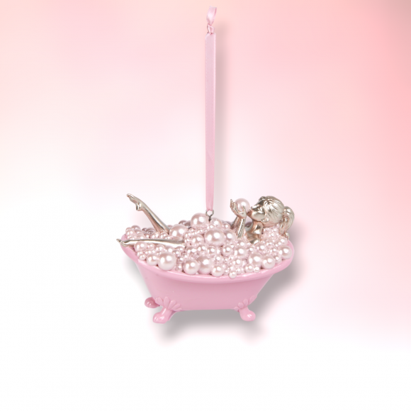 Bubbles Girl In Tub Ornament Set Of 2 Christmas Decor *SHIPS WITHIN 10 DAYS* NEW 2024