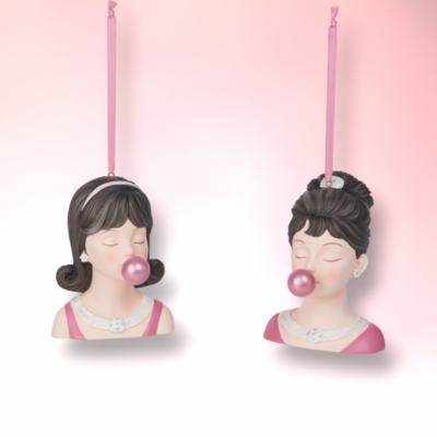Set of 2 Bubblegum Girls Ornaments Christmas Decor NEW 2024