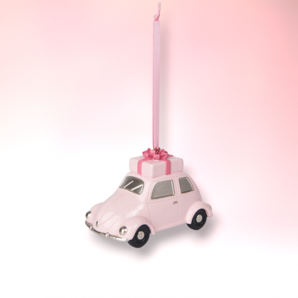 Pink Car Ornaments Set Of 2 Christmas Decor *SHIPS WITHIN 10 DAYS*