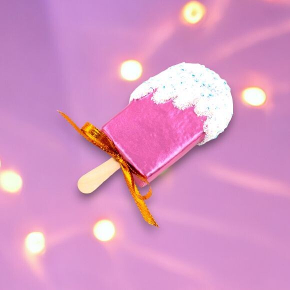 6&quot; Foam Pink Ice Cream Bar Ornaments Set Of 2 Christmas Decor *SHIPS WITHIN 10 DAYS* NEW 2024