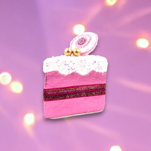 6&quot; Foam Purple Cake Ornaments Set Of 2 Christmas Decor *SHIPS WITHIN 10 DAYS* NEW 2024