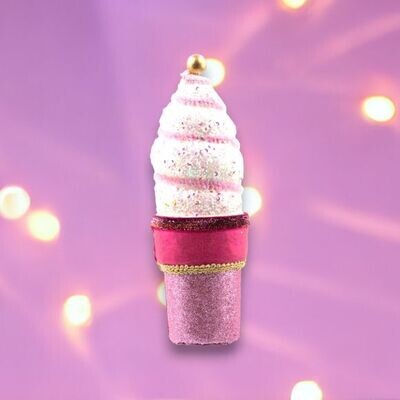 8&quot; Foam Purple Soft Serve Cone Ornaments Set Of 2 Christmas Decor *SHIPS WITHIN 10 DAYS* NEW 2024