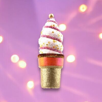 8&quot; Foam Orange Soft Serve Cone Ornaments Christmas Decor *SHIPS WITHIN 10 DAYS* NEW 2024