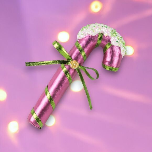8.5&quot; Foam Purple Candy Cane Ornaments Set Of 2 Christmas Decor *SHIPS WITHIN 10 DAYS* NEW 2024