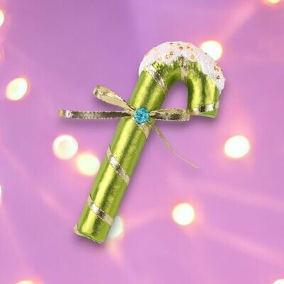 8.5&quot; Foam Green Candy Cane Ornaments Set Of 2 Christmas Decor *SHIPS WITHIN 10 DAYS* NEW 2024