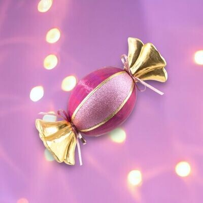15&quot; Foam Purple Round Candy Wrapper Ornament Christmas Decor *SHIPS WITHIN 10 DAYS* NEW 2024