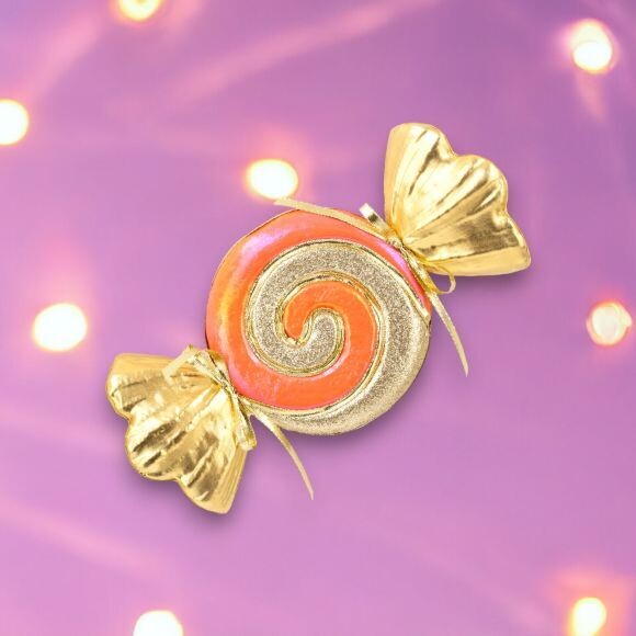 14&quot; Foam Orange Swirl Candy Wrapper Christmas Decor NEW 2024