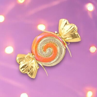 14&quot; Foam Orange Swirl Candy Wrapper Christmas Decor NEW 2024