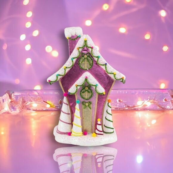 23in Foam Citrus Purple House Christmas Decor *SHIPS WITHIN 10 DAYS* NEW 2024
