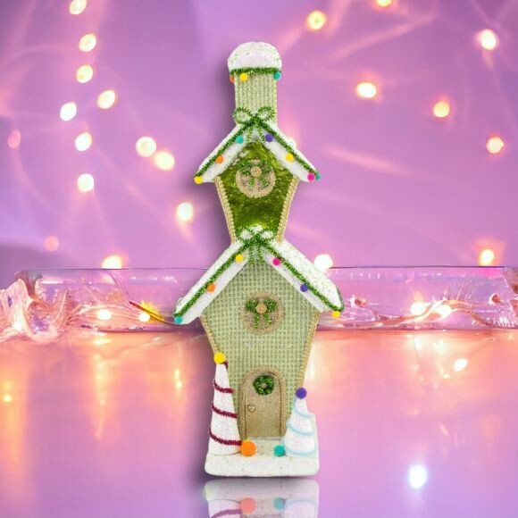 22&quot; Foam Citrus Green Triple House Christmas Decor
