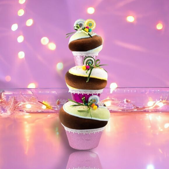 26&quot; Foam Stacked Cupcakes Christmas Decor *SHIPS WITHIN 10 DAYS* NEW 2024