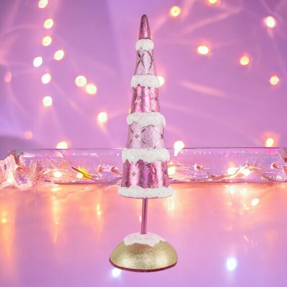38&quot; Foam Citrus Pink Tree Cone Christmas Decor *SHIPS WITHIN 10 DAYS* NEW 2024